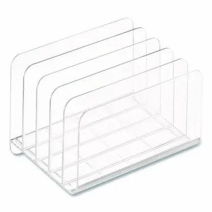 TRU RED™ 5-Compartment Plastic Incline Sorter, Clear, 8.5" x 11"