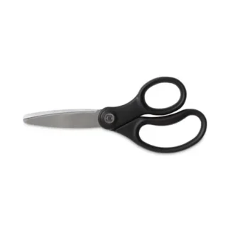 TRU RED™ Ambidextrous Stainless Steel Scissors, 5" Long, 2.64" Cut Length, Straight Ergonomic Black Handle