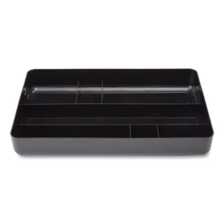 TRU RED™ Deep Plastic Drawer Organizer, Seven Compartment, 9.13 x 14.13 x 2.04, Black