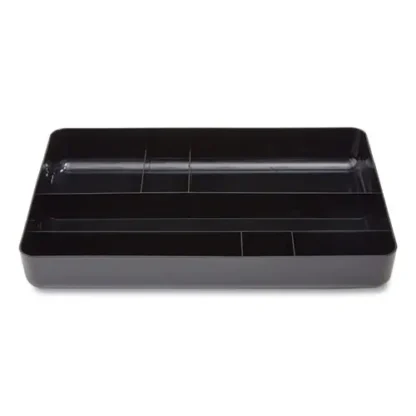 TRU RED™ Deep Plastic Drawer Organizer, Seven Compartment, 9.13 x 14.13 x 2.04, Black