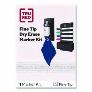 TRU RED™ Dry Erase Marker, Pen-Style, Fine Bullet Tip, Assorted Colors, 4/Kit
