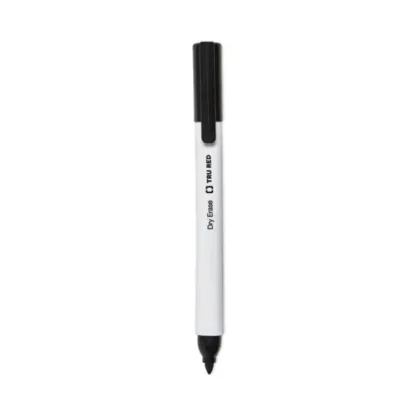 TRU RED™ Dry Erase Marker, Pen-Style, Fine Bullet Tip, Black, 4/Pack