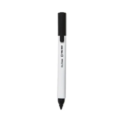 TRU RED™ Dry Erase Marker, Tank-Style, Medium Chisel Tip, Black, 4/Pack