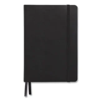 TRU RED™ Flexible-Cover Business Journal, Elastic Closure, 1-Subject, Quadrille Rule, Black, 128 Sheets, 8 x 5.5"