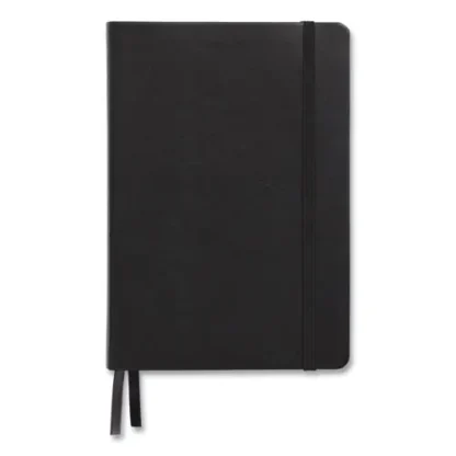 TRU RED™ Flexible-Cover Business Journal, Elastic Closure, 1-Subject, Quadrille Rule, Black, 128 Sheets, 8 x 5.5"