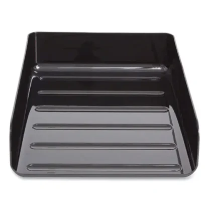 TRU RED™ Front-Load Stackable Plastic Document Tray, Letter Size, Black, 2/Pack