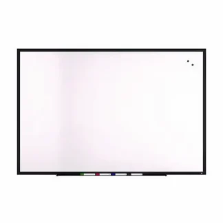 TRU RED™ Magnetic Porcelain Dry Erase Board, 72" x 48", White Surface, Black Aluminum Frame