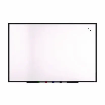 TRU RED™ Magnetic Porcelain Dry Erase Board, 72" x 48", White Surface, Black Aluminum Frame