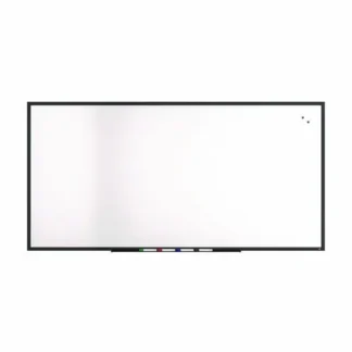 TRU RED™ Magnetic Porcelain Dry Erase Board, 96" x 48", White Surface, Black Aluminum Frame