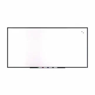 TRU RED™ Magnetic Steel Dry Erase Board, White Surface, Black Aluminum Frame, 48" x 96"