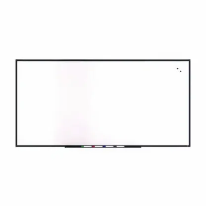 TRU RED™ Magnetic Steel Dry Erase Board, White Surface, Black Aluminum Frame, 48" x 96"