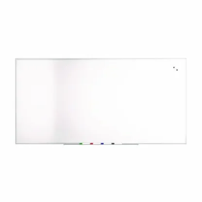 TRU RED™ Magnetic Steel Dry Erase Board, 48" x 96", White Surface, White Aluminum Frame
