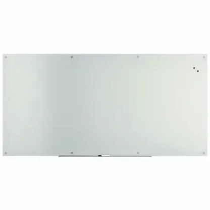 TRU RED™ Magnetic Tempered Glass Dry Erase Board, 96" x 48", White Surface