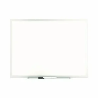 TRU RED™ Melamine Dry Erase Board, 24" x 18", White Surface, Gray/Natural Aluminum Frame