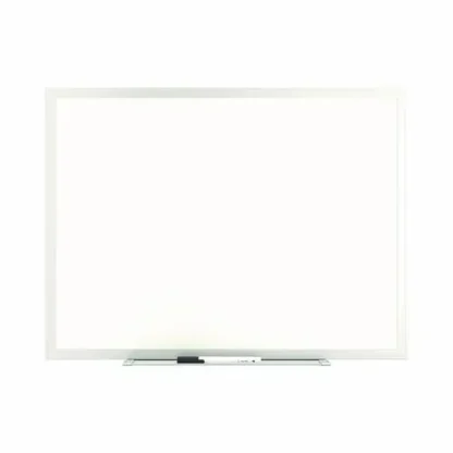 TRU RED™ Melamine Dry Erase Board, 24" x 18", White Surface, Gray/Natural Aluminum Frame