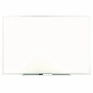 TRU RED™ Melamine Dry Erase Board, 36" x 24", White Surface, Gray/Natural Aluminum Frame