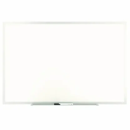 TRU RED™ Melamine Dry Erase Board, 36" x 24", White Surface, Gray/Natural Aluminum Frame