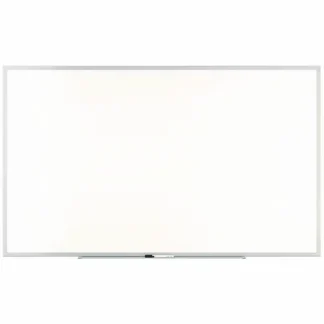 TRU RED™ Melamine Dry Erase Board, 60" x 36", White Surface, Gray/Natural Aluminum Frame