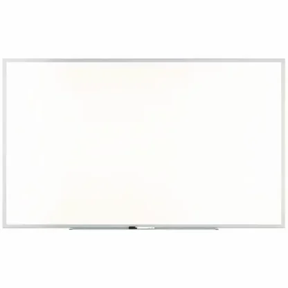 TRU RED™ Melamine Dry Erase Board, 60" x 36", White Surface, Gray/Natural Aluminum Frame