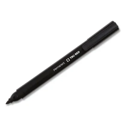 TRU RED™ Permanent Marker, Pen-Style, Fine Bullet Tip, Black, 36/Pack