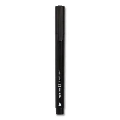 TRU RED™ Permanent Marker, Pen-Style, Fine Bullet Tip, Black, 5/Pack