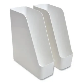 TRU RED™ Plastic Magazine File, White, 2/Pack