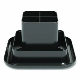 TRU RED™ Plastic Rotating Organizer, 9 Compartments, Black