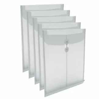 TRU RED™ Poly String and Button Storage Envelope, Letter Size, Clear, 5/Pack