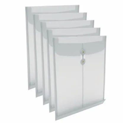 TRU RED™ Poly String and Button Storage Envelope, Letter Size, Clear, 5/Pack