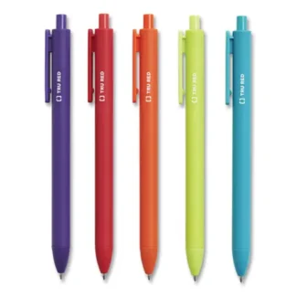 TRU RED™ Quick Dry Gel Pen, Retractable, Medium 0.7 mm, Assorted Ink and Barrel Colors, 5/Pack