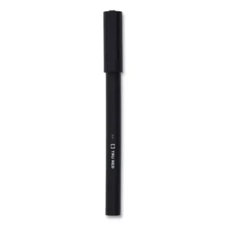 TRU RED™ Quick Dry Gel Pen, Stick, Fine 0.5 mm, Black Ink, Black Barrel, Dozen