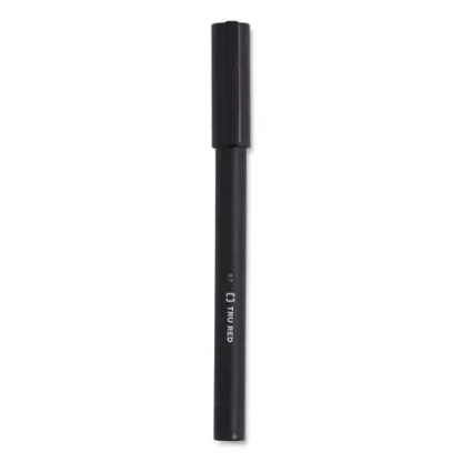 TRU RED™ Quick Dry Gel Pen, Stick, Medium 0.7 mm, Black Ink, Black Barrel, 5/Pack