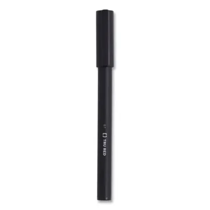 TRU RED™ Quick Dry Gel Pen, Medium Point (0.7 mm), Black Ink, Black Barrel, Dozen