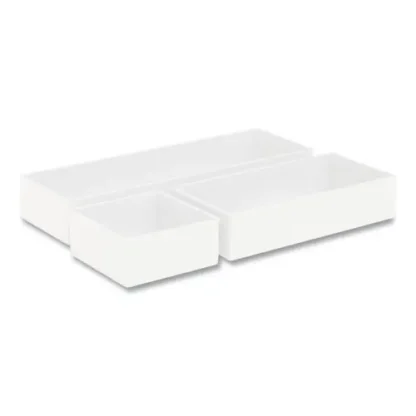 TRU RED™ Three-Piece Plastic Drawer Organizer, White, 3/Set