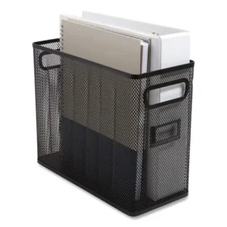 TRU RED™ Wire Mesh Box-Style Vertical Document Organizer, Matte Black