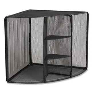 TRU RED™ Wire Mesh Corner Organizer, Four Sections, Black