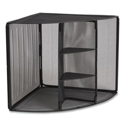 TRU RED™ Wire Mesh Corner Organizer, Four Sections, Black