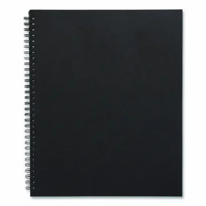 TRU RED™ Wirebound Soft-Cover Notebook, 1-Subject, Narrow Rule, Black Cover, 80 Sheets, 11 x 8.5 Inches