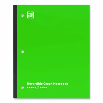 TRU RED™ Wireless One-Subject Notebook, Quadrille Rule, Green Cover, 80 Sheets, 11" x 8.5"
