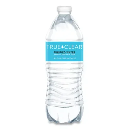 True Clear® Purified Bottled Water, 16.9 oz, 24 Bottles per Carton, 84 Cartons per Pallet