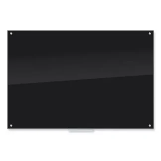 U Brands Black Glass Dry Erase Board, 72" x 48" (Actual Size: 70" x 47"), Black Surface