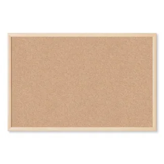 U Brands Cork Bulletin Board, 36" x 24", Tan Surface, Birch Finished Wood Frame