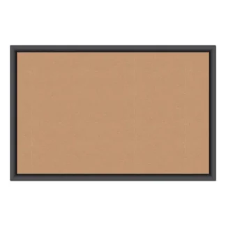 U Brands Cork Bulletin Board, 36" x 24", Tan Surface, Black Wood Frame