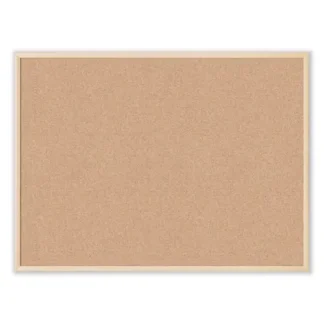 U Brands Cork Bulletin Board, 48" x 36", Tan Surface, Birch Finished Wood Frame