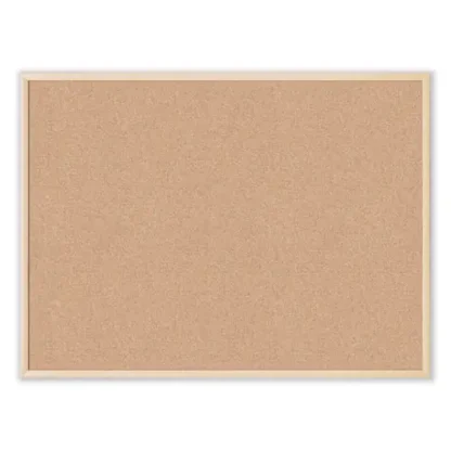 U Brands Cork Bulletin Board, 48" x 36", Tan Surface, Birch Finished Wood Frame