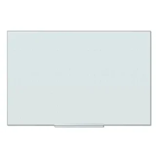U Brands Floating Glass Ghost Grid Dry Erase Board, 36" x 24", White Surface