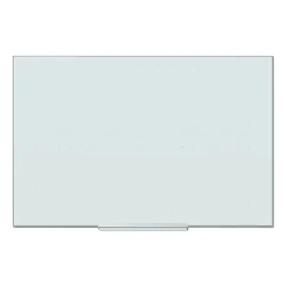 U Brands Floating Glass Ghost Grid Dry Erase Board, 36" x 24", White Surface