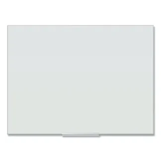 U Brands Floating Glass Ghost Grid Dry Erase Board, 48" x 36", White Surface
