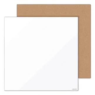 U Brands Frameless Tile Board Value Pack, (1) Tan Bulletin Board, (1) White Magnetic Dry Erase Board