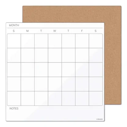 U Brands Frameless Tile Board Value Pack, (1) Tan Bulletin Board, (1) White Magnetic Dry Erase Planning Board